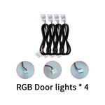 ruban led rgb noir contrôleur principal secondaire connecteurs 75cm 110cm porte lumière moderne