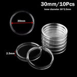 boîtes rangement pièces transparentes rondes modernes 20mm 25mm 27mm 30mm 35mm 40mm 45mm 50mm