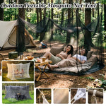 filet anti moustiques portable extérieur camping transparent maille fine noir blanc cordelette inclusion camping