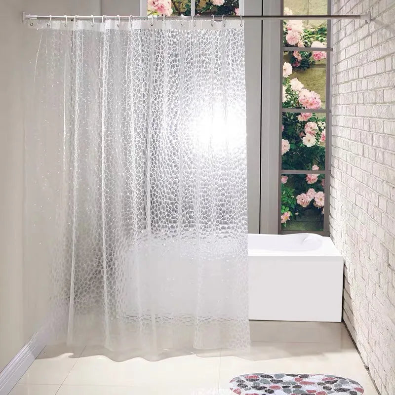 rideau douche transparent relief motif gouttes d'eau moderne respectueux l'environnement