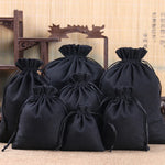 sacs rangement réutilisables toile coton cordon anti poussière blanc noir