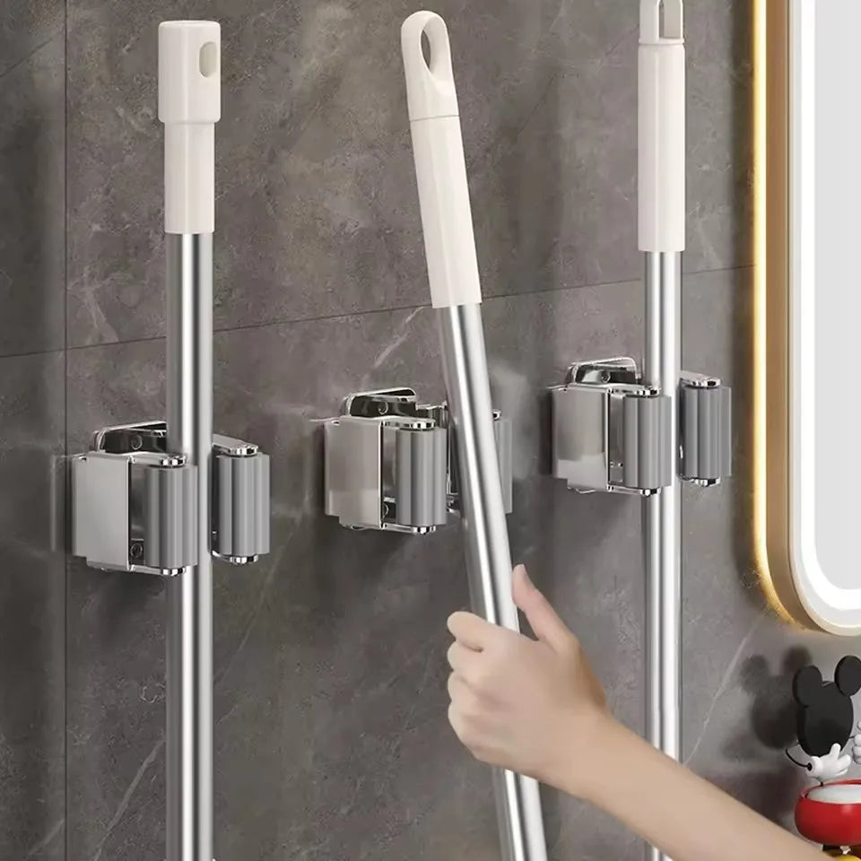 porte balai acier inoxydable noir moderne pièces murale salle bain fixations incluses