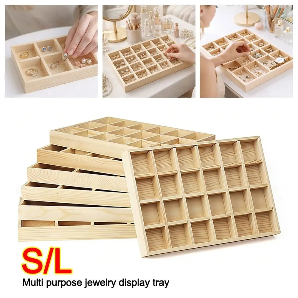 plateau présentation bijoux bois clair minimaliste compartiments rangement respectueux environnement moderne