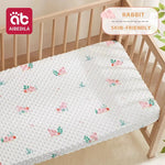 drap housse bébé léopard tigre motif animalier coton polyester doux blanc orange bleu clair