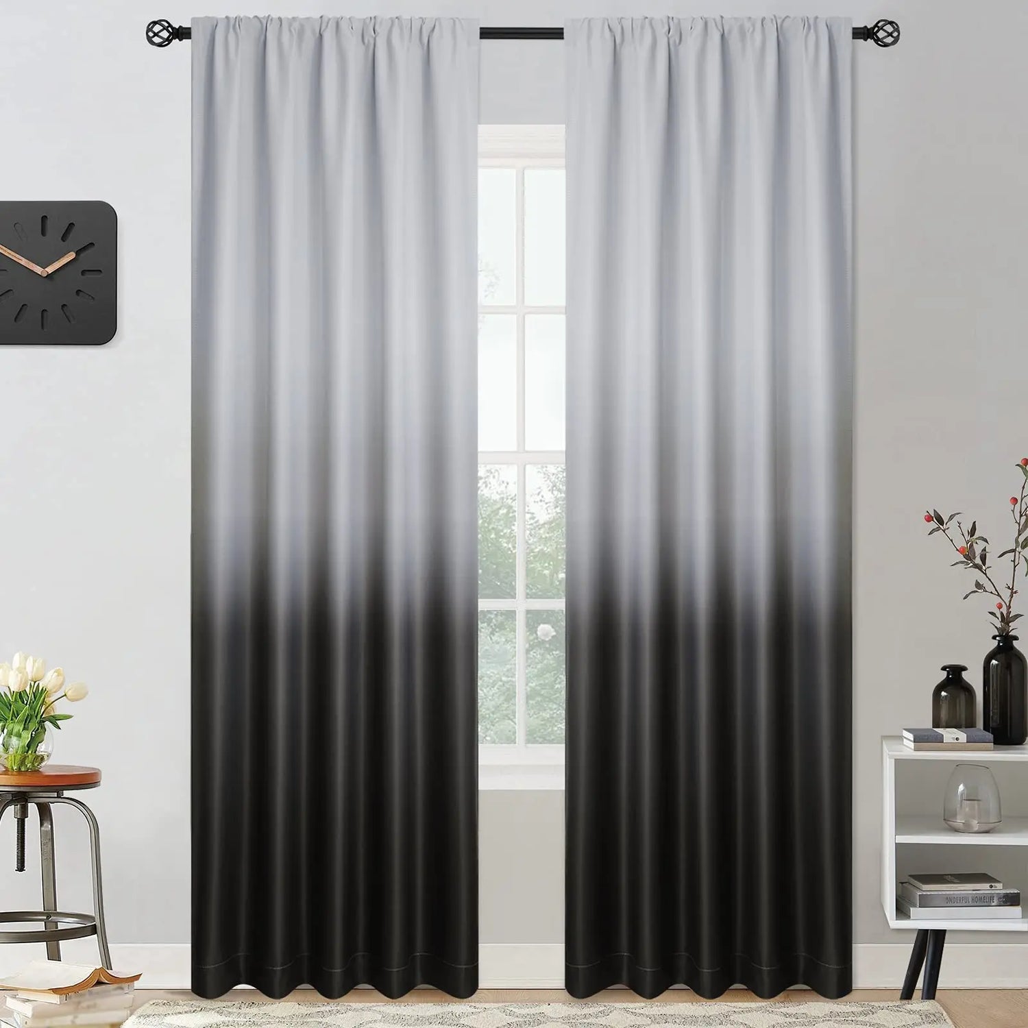 Rideaux occultants gradient couleur prune pour chambre