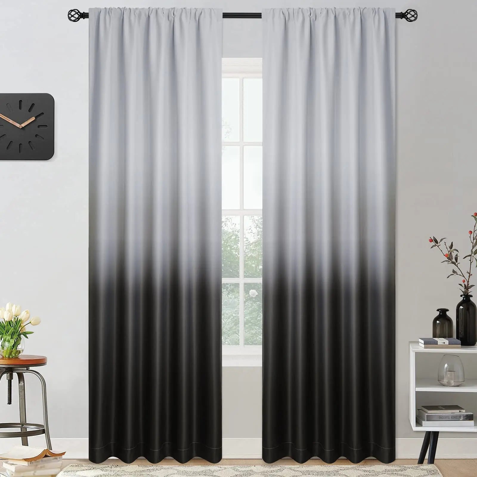 Rideaux occultants gradient couleur prune pour chambre