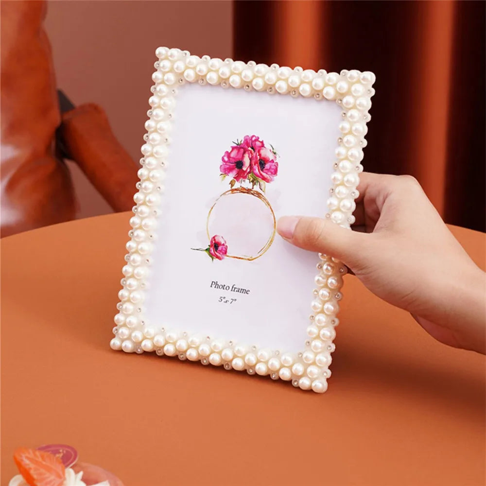 cadre photo blanc classique decoration maison anneaux fleurs 5x7 6x8