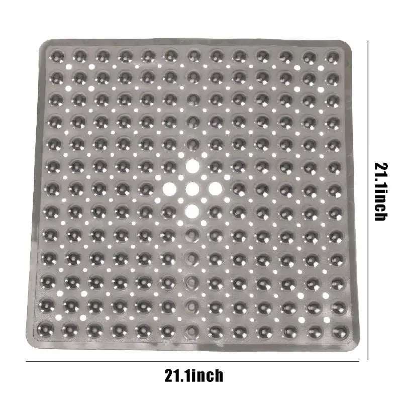 tapis douche moderne perforé drainage anti dérapant salle bain gris clair vert rose suctionolvable