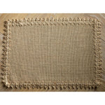 serviettes table beige blanc tissu naturel franges rustique chic noël mariage fêtes anniversaire