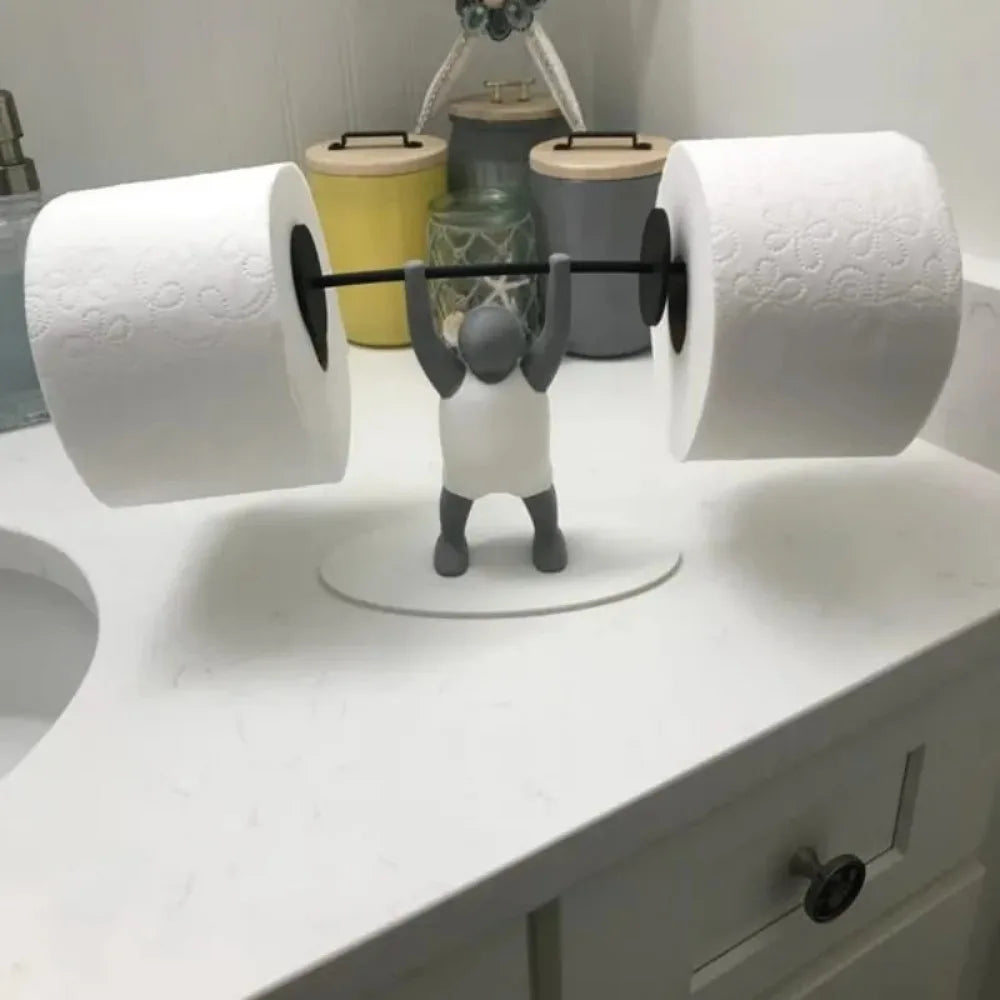 support papier toilette humoristique plastique gris blanc adhésif salle bain chambre toilette