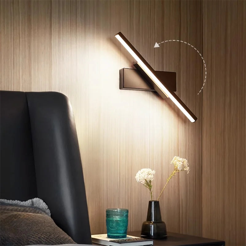 lampe murale led moderne minimaliste salle bains chambre salon éclairage intérieur blanc noir