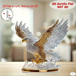 décoration sculpture aigle transparent doré moderne brillance effet métallique base plate