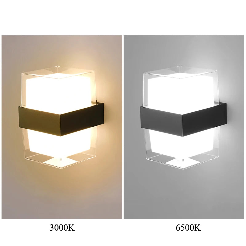 applique murale led moderne transparente blanc noir éclairage intérieur extérieur étanche ip65