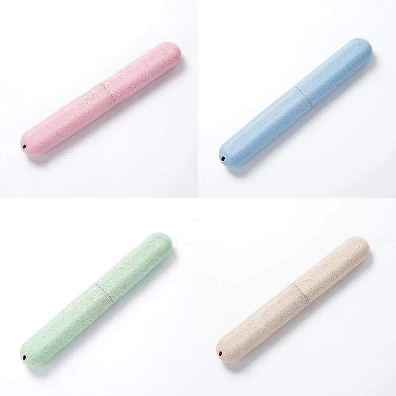boîte rangement réutilisable moderne brosse dents rose bleu vert beige
