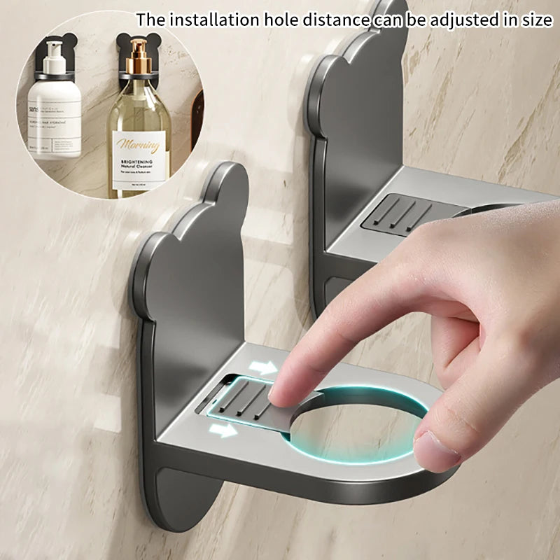 porte flacon mural ours décoration blanc gris noir aspect métallique brillant adjustable flacons différents