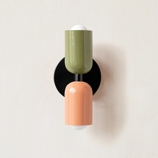 applique murale moderne led noir rouge verte minimaliste fixee mur éclairage cuisine salle manger