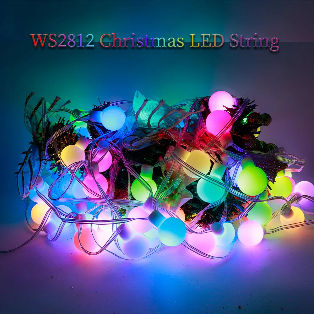 guirlande led multicolore 30 60 leds boules sphériques modernes extérieures