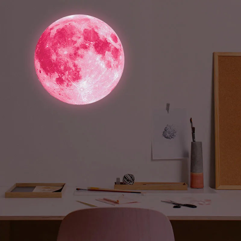 stickers muraux étoiles lune enfants décorations modernes bleu vert rose chambre salon pvc adhésifs
