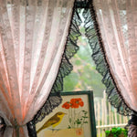 rideaux romantiques dentelle florale rose noir shabby chic européens chambre salon