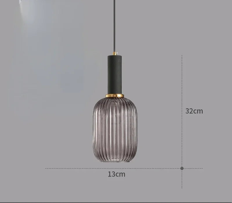 suspension lumineuse moderne vert rayures opacité câble noir chambre salon étude principal