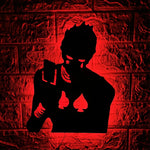 applique murale led silhouette anime noir décoration chambre veilleuse lumineuse personnage japonais