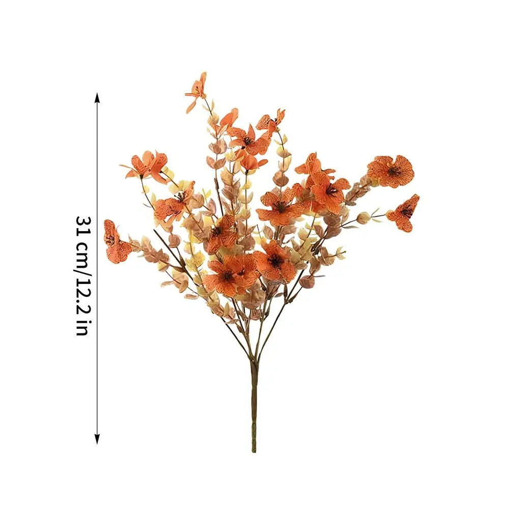 décoration intérieure bouquets fleurs artificielles automnales rustiques orange marron anniversaire maison extérieur