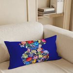 taies d'oreiller décoratives moderne motif ours fleurs imprimées non toxiques respectueuses environnement rose bleu