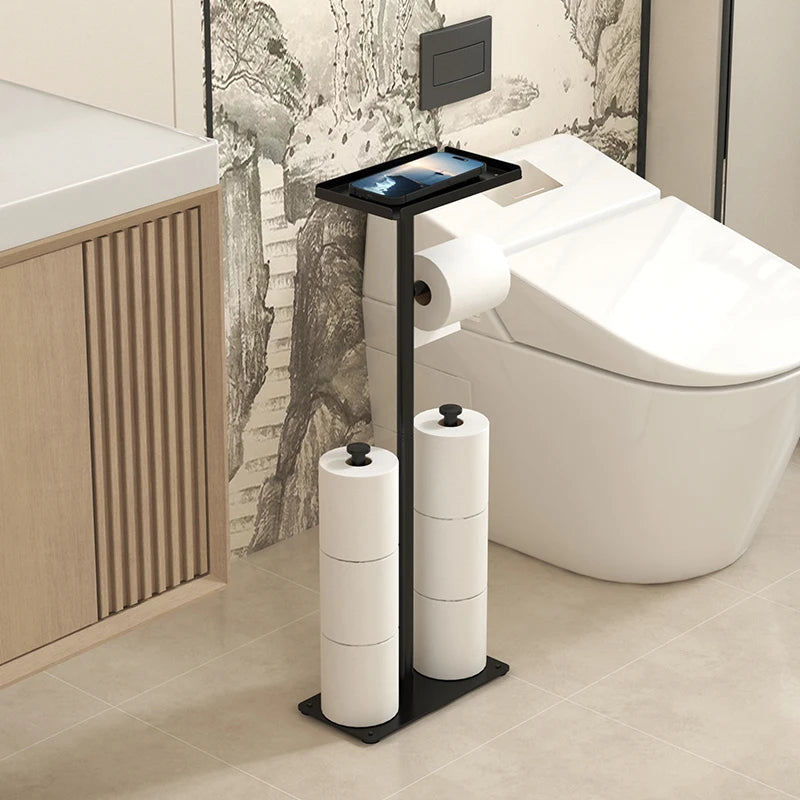 support papier toilette moderne or noir blanc imperméable salle bain multifonctionnel rangement téléphone tringle