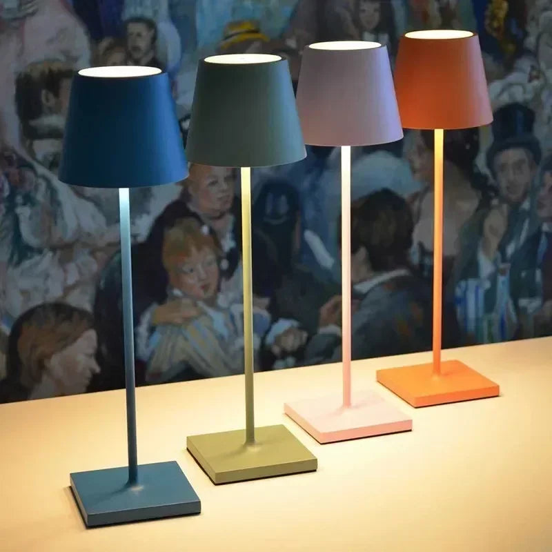 Lampe de chevet rechargeable LED portable noire