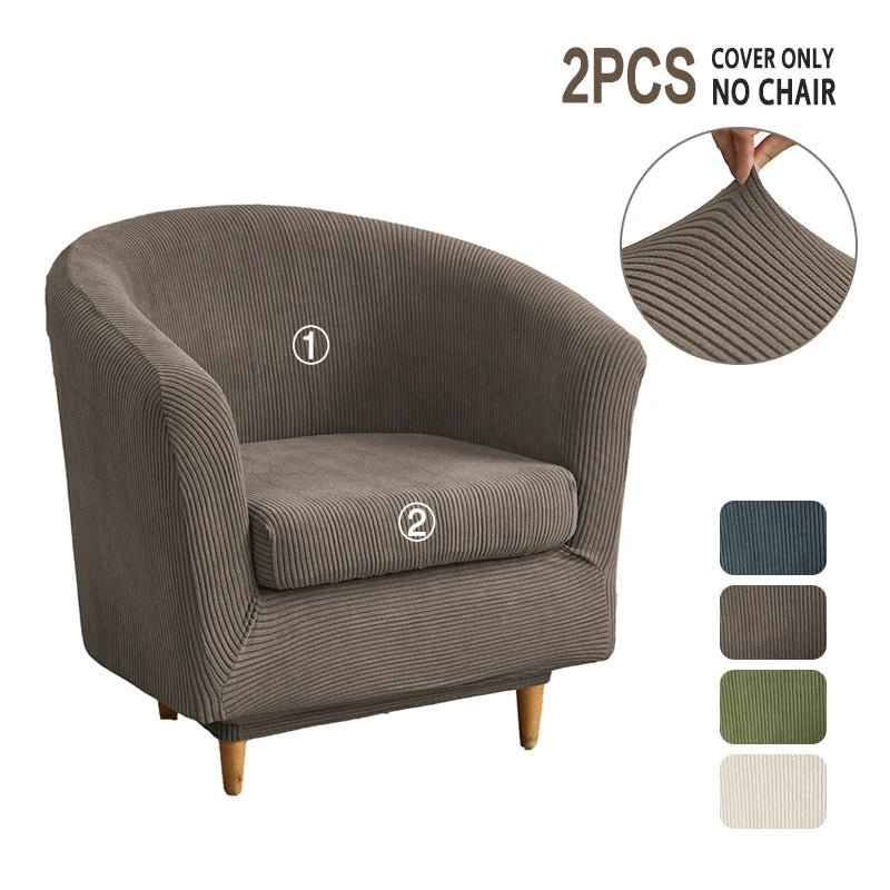 housse fauteuil gris rayures moderne adhésif dossier siège repose pieds printemps été