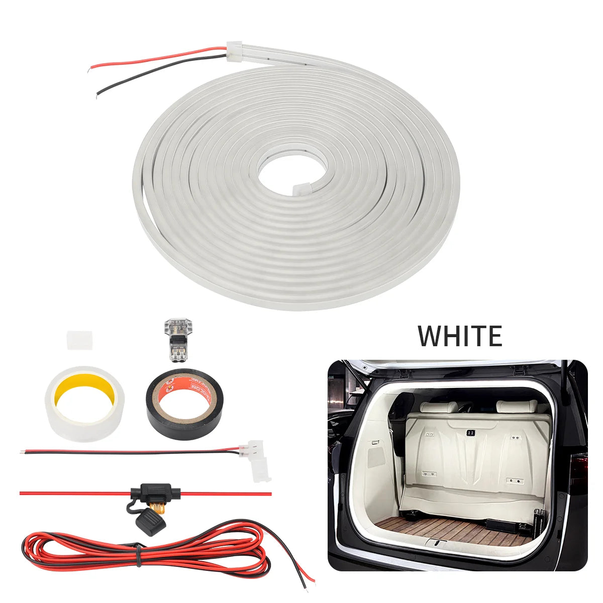 ruban led flexible moderne couleur bleu rouge blanc jaune vert connecteur cable interrupteur intérieur