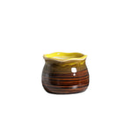pots ceramique maincite rayes horizontales moderne marron vert bleu jaune