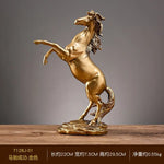 statuette cheval doré ornée strass classique deco intérieur argenté noir résine
