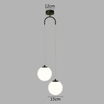 suspension lumineuse moderne sphérique verre opale noir blanc doré minimaliste