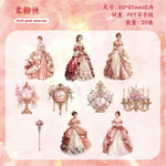 autocollants multicolores vintage romantiques motifs historiques opaques décoration journal 20 pièces