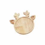 assiettes bois naturel assiettes noël forme d'arbre cerf décoration festive modernes
