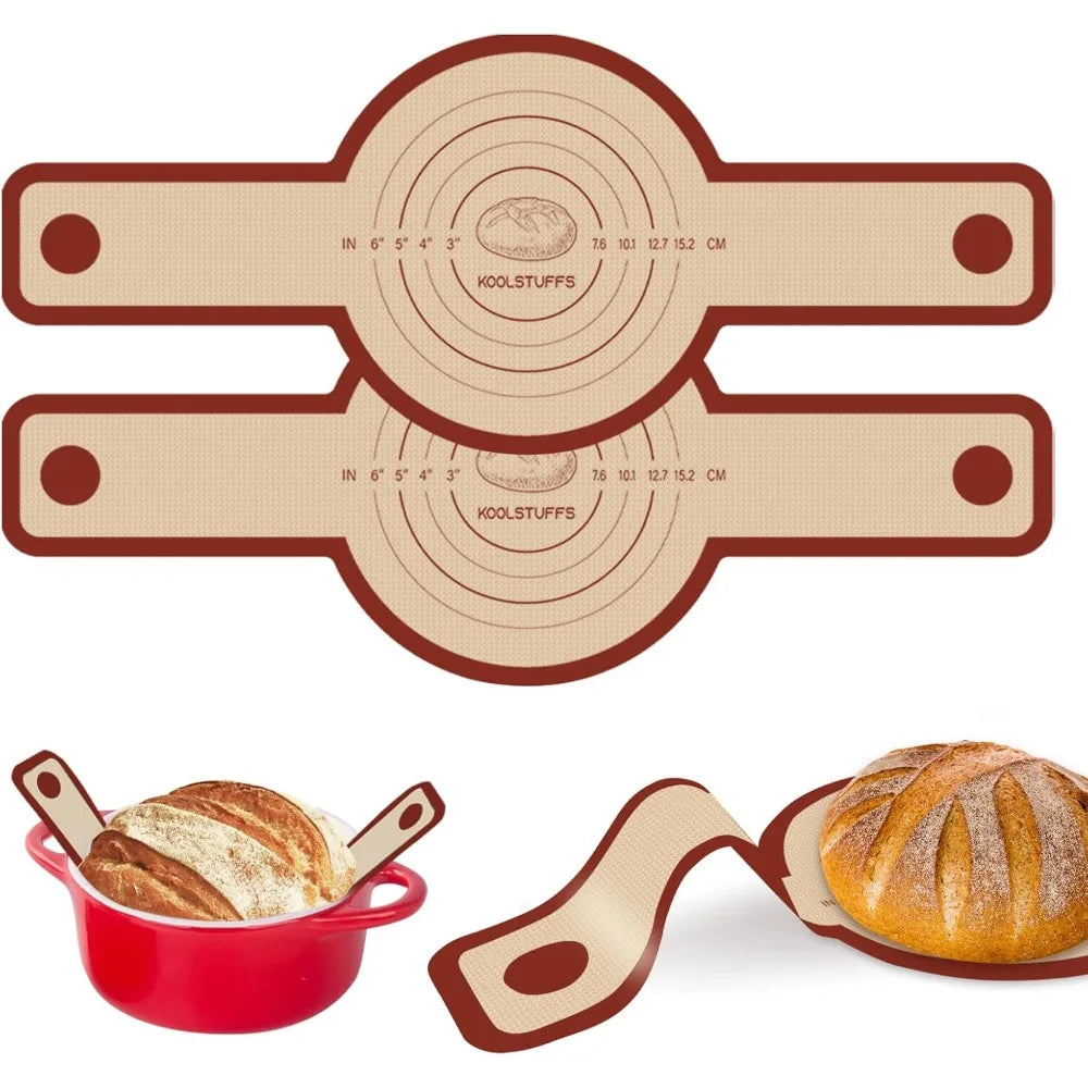 tapis cuisson silicone antiadhésif beige utilitaire poignées pain sourdough pâtisserie lot