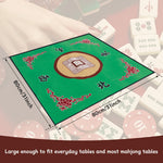 tapis jeu mahjong motifs chinois rouge vert bleu polyester traditionnel asiatique