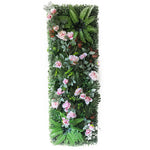 panneau végétal artificiel fleurs roses feuilles vertes décoration murale jardin mariage extérieur intérieur moderne