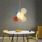 suspension lumineuse moderne acrylique disques colorés abat jour sphérique translucent chambre salon