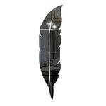 miroir mural adhésif plume stylisée décoration salon moderne acrylique argenté doré grand