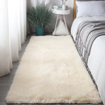 tapis moderne peluche douce blanc rose vert bleu chambre salon lavable repousse saleté