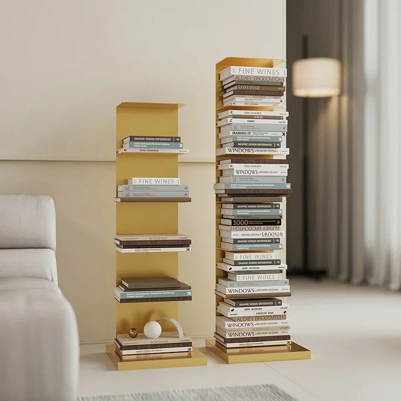 Étagère verticale invisible multicolore dans un intérieur design