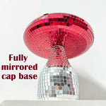 décoration moderne boule champignon rouge or argent mosaïque petite miroir disco salon chambre