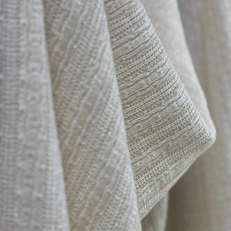 tissu blanc rayures horizontales texture moderne minimaliste 24% coton 53% laine 23% lyocell 150cm