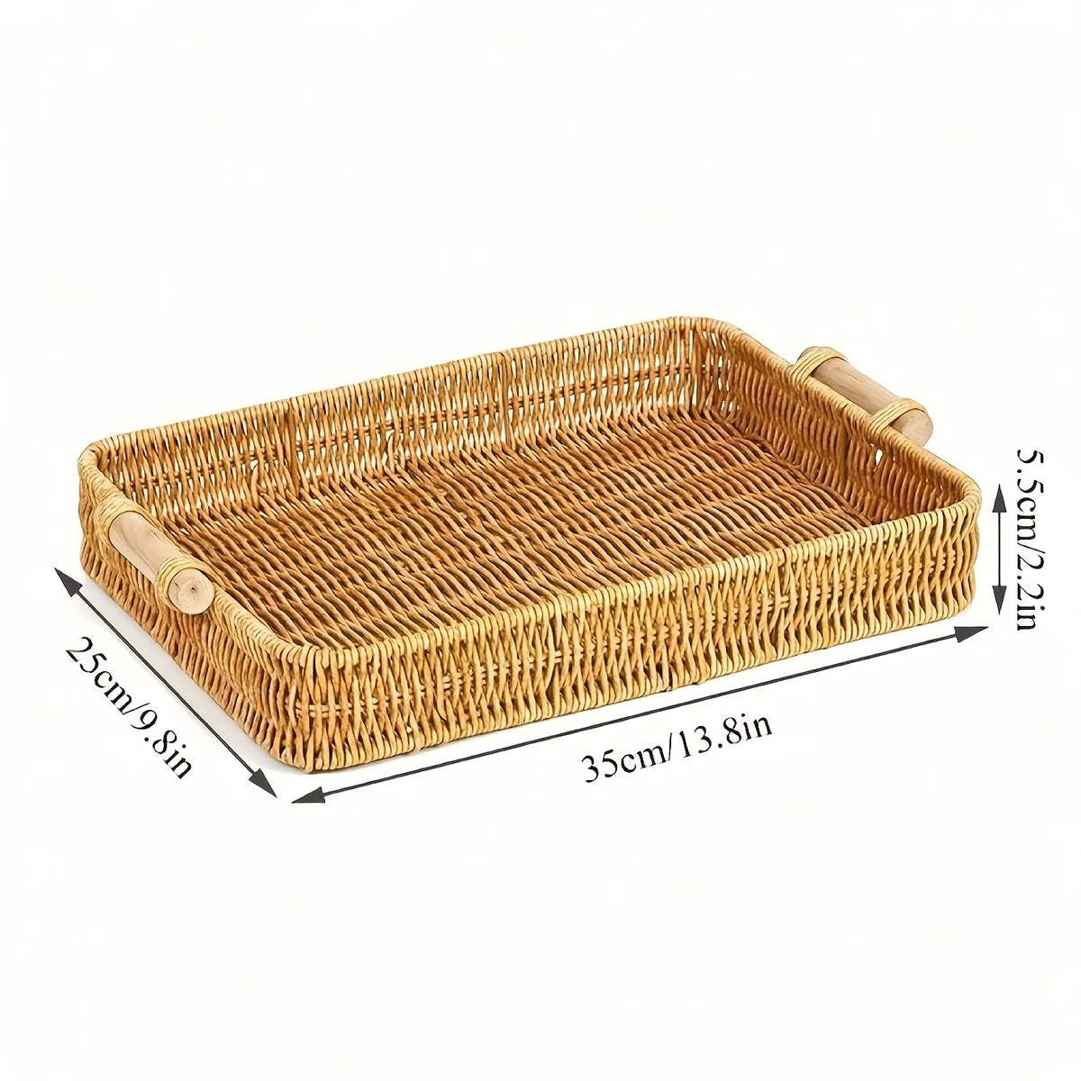 panier rotin tissé moderne poignées bois beige clair rangement cuisine chambre