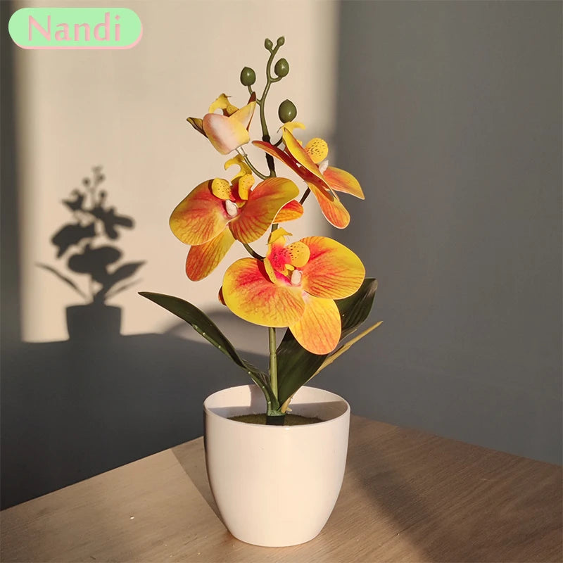 orchidée papillon artificielle fleur moderne vase blanc intérieur décoration maison occasion fête