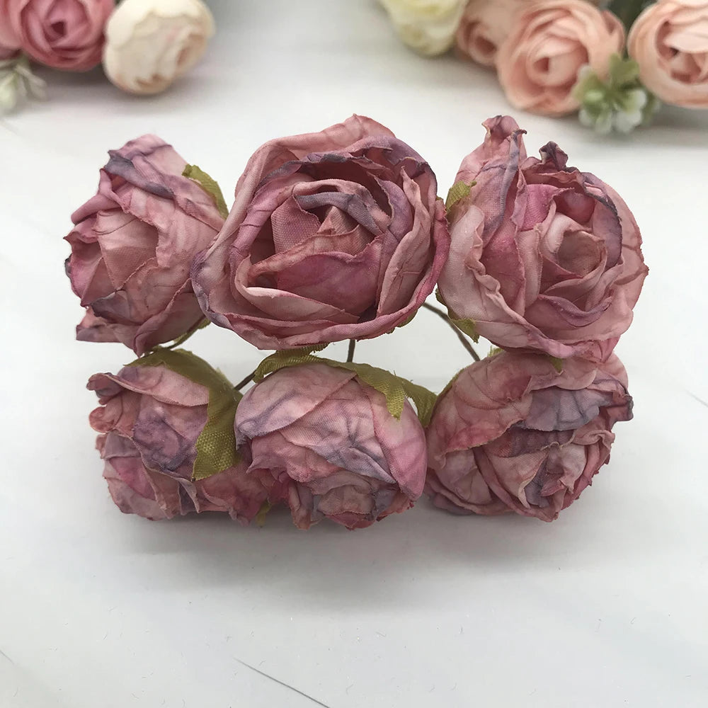 décoration intérieure vintage bouquet roses soie romantique mariage fleurs artificielles feuilles vertes tringle