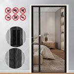 rideau porte anti moustiques gris clair noir rayures horizontales semi transparent moderne aimants protection