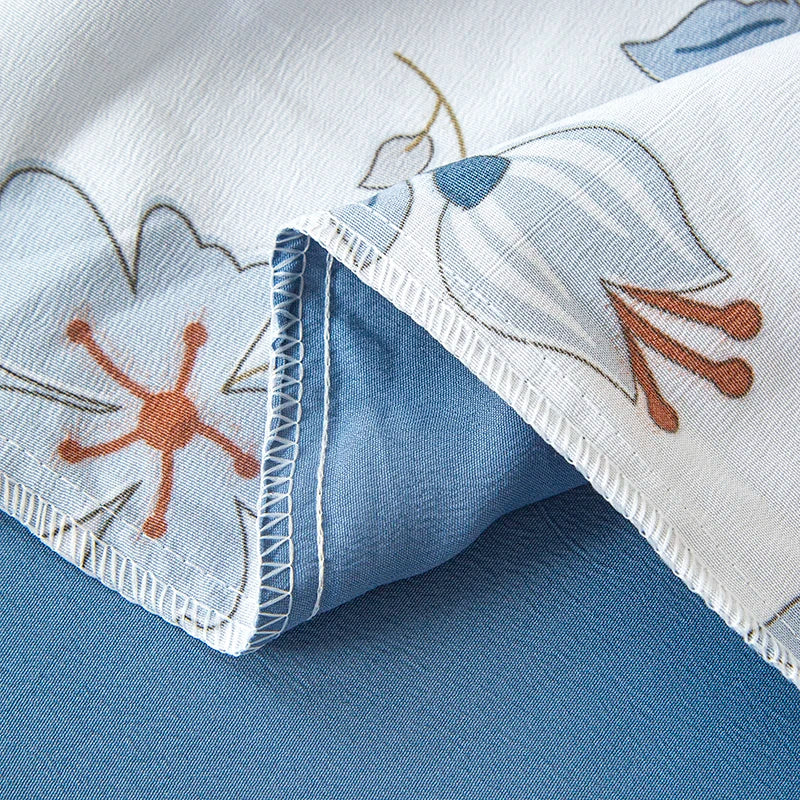 Détail de l'impression de fil sur la housse de couette